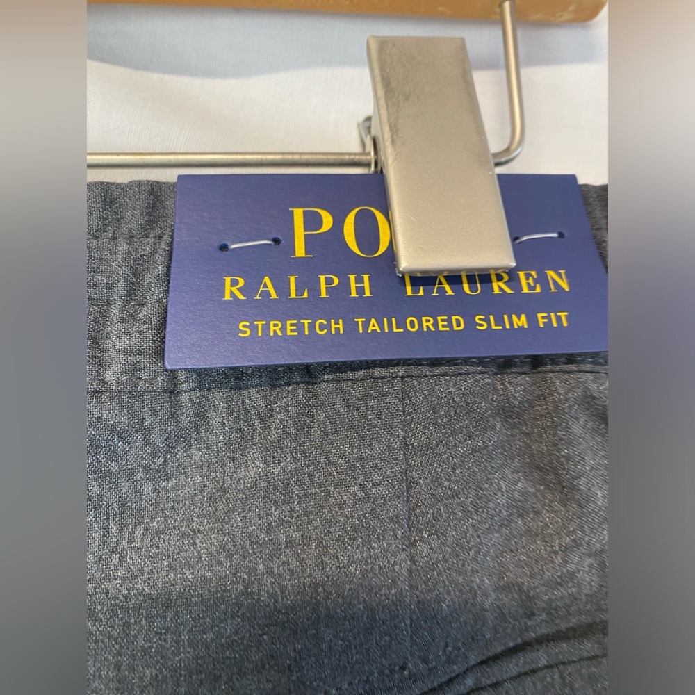 Polo Ralph Lauren Stretch Tailored Slim Fit Grey Elastic Waist Pants Men's XL - Picture 3 of 9